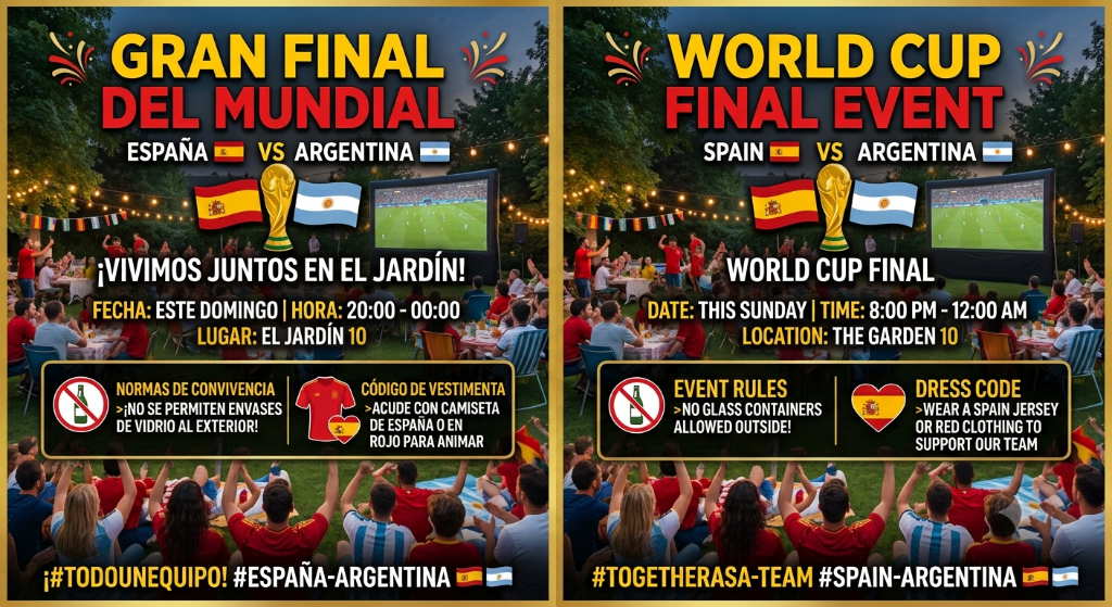  Jardín 10 - World Cup Final – Spain vs Argentina